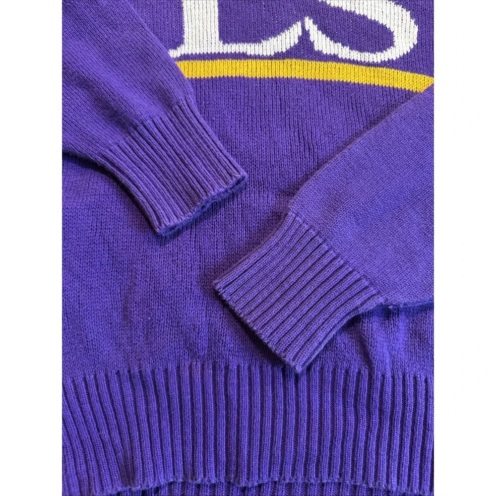 Vintage 1980's LSU TIGERS‎ Cliff Engle Crew Neck Knit Sweater Made in USA Large